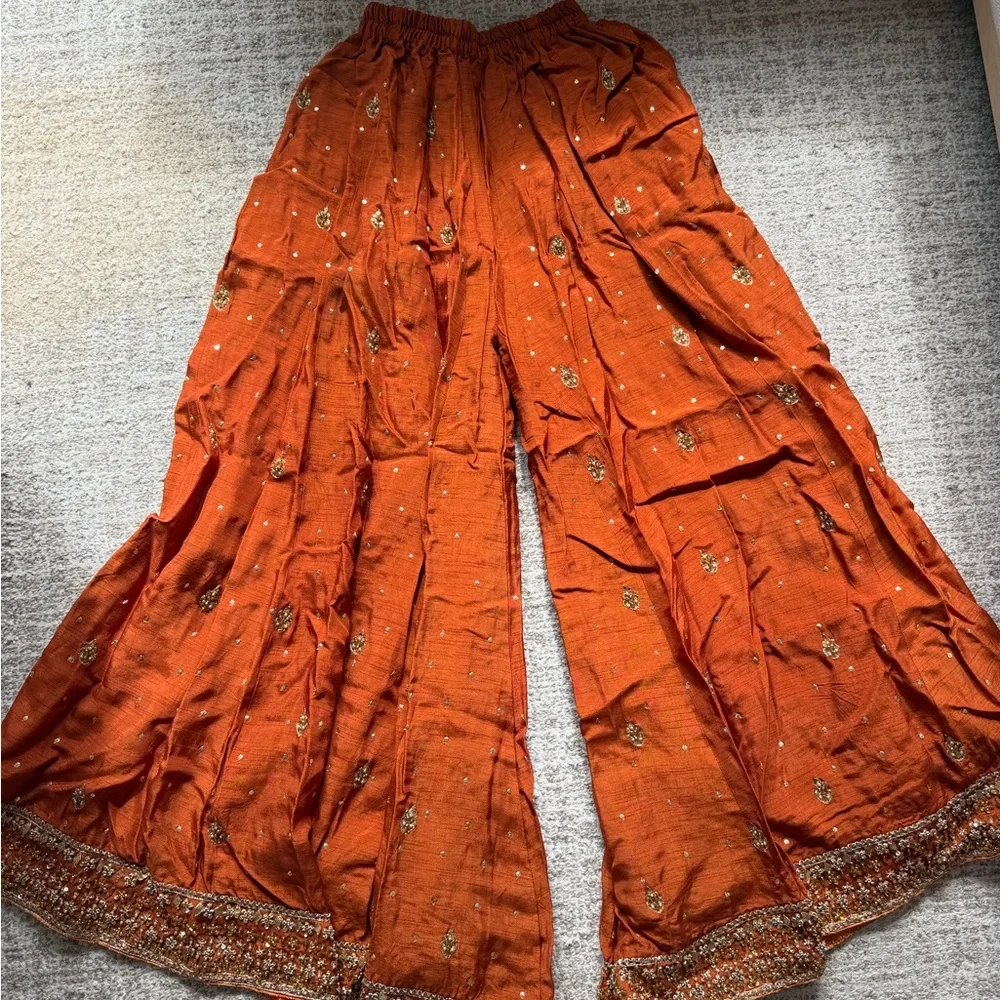 Kanwal Malik Orange Sharara Suit - Picture 7 of 11